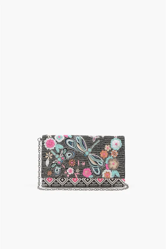 Dragonfly Embellished Flap Clutch sold by America & Beyond