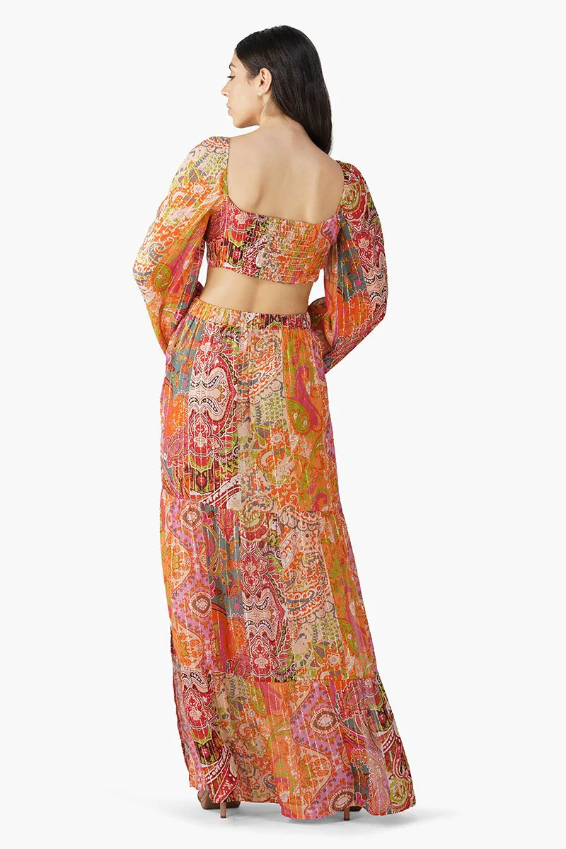 Multi Palm Paisey Front Tie Top sold by America & Beyond product image thumbnail 4