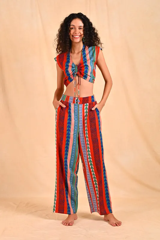 Ruby Aztec Printed Stripe Pant sold by America & Beyond