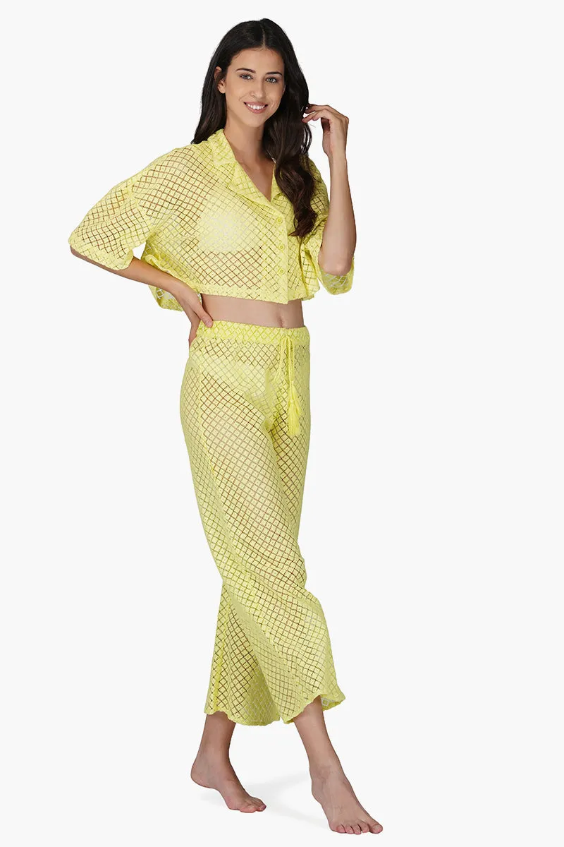 Lime Crochet Cover Up Pants sold by America & Beyond product image thumbnail 2