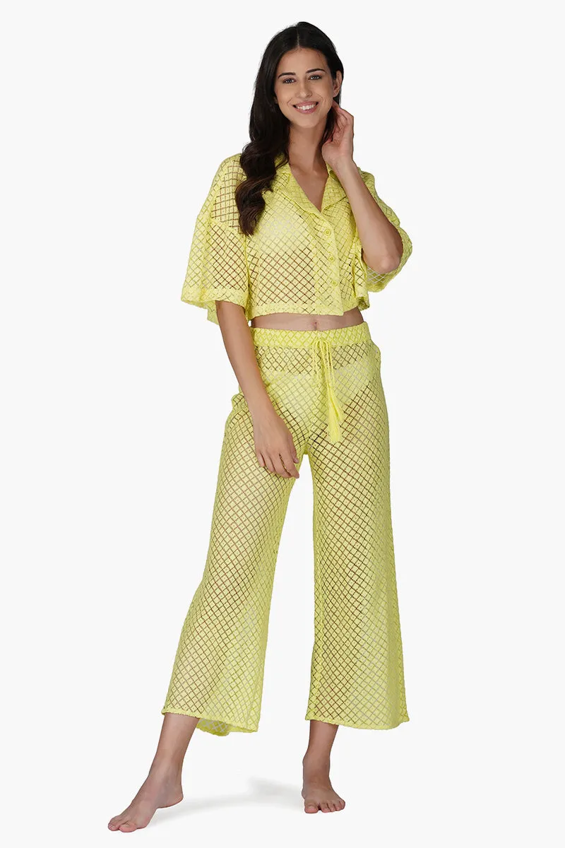Lime Crochet Cover Up Pants sold by America & Beyond