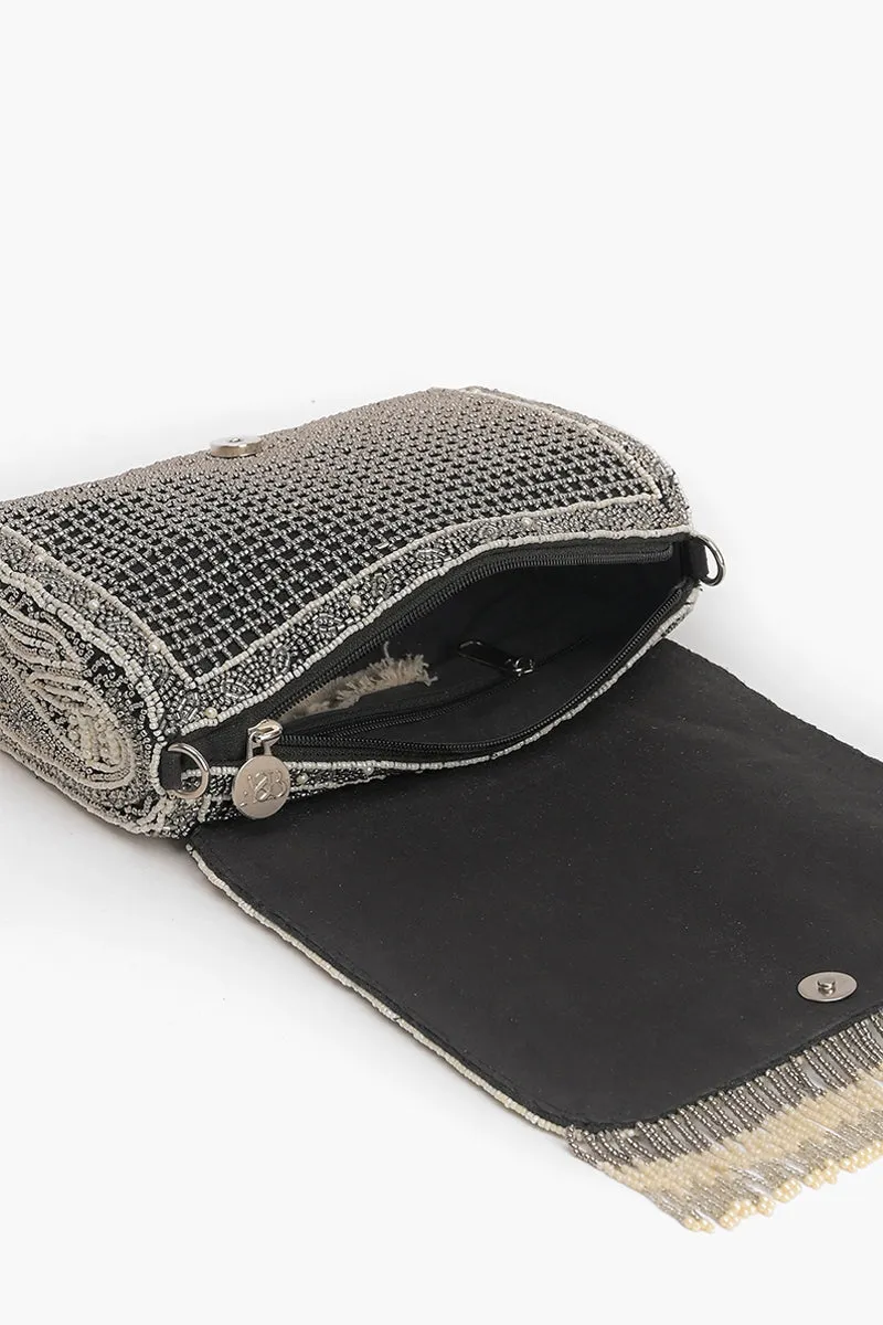 Smoked Pearl Hand Beaded Shoulder Bag sold by America & Beyond product image thumbnail 5