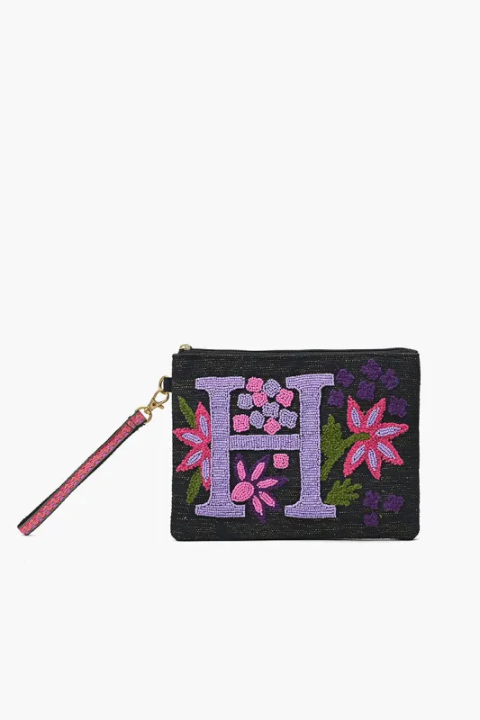 H Personalized Initial Embellished Wristlet Pouch sold by America & Beyond