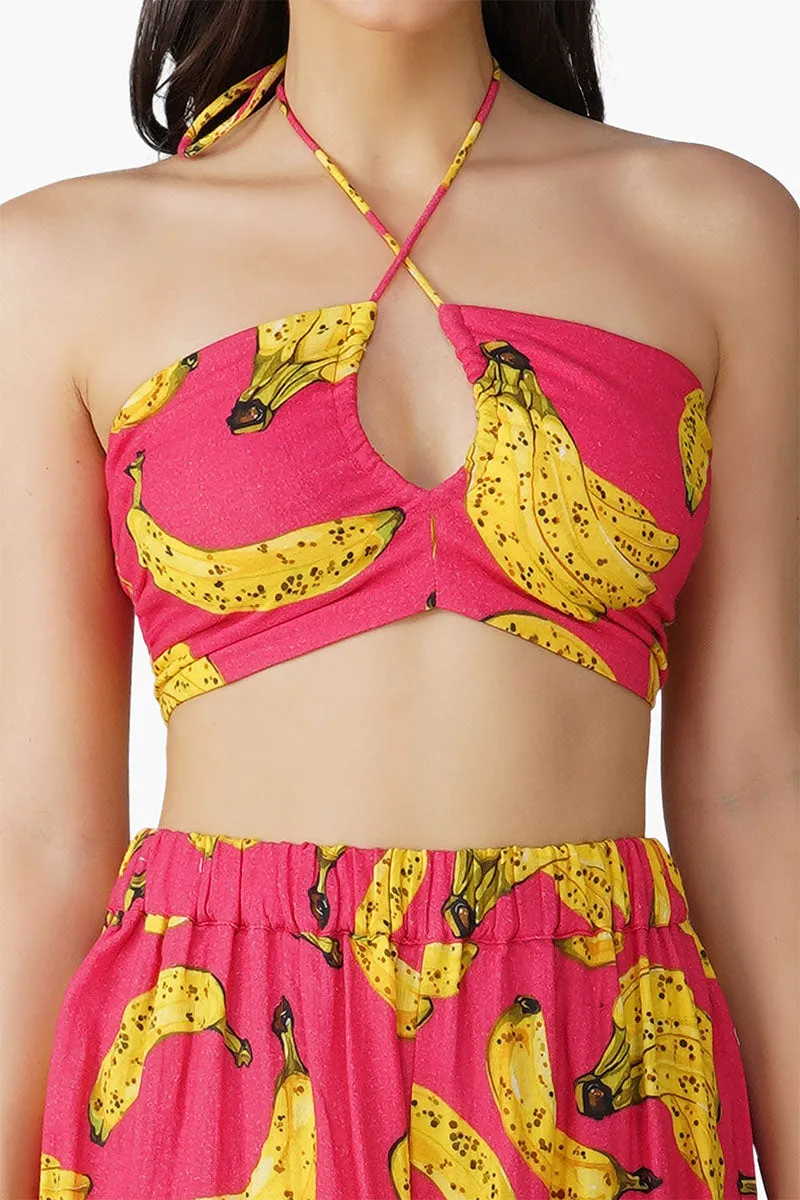 Just Bananas Pink Halter Top sold by America & Beyond product image thumbnail 5