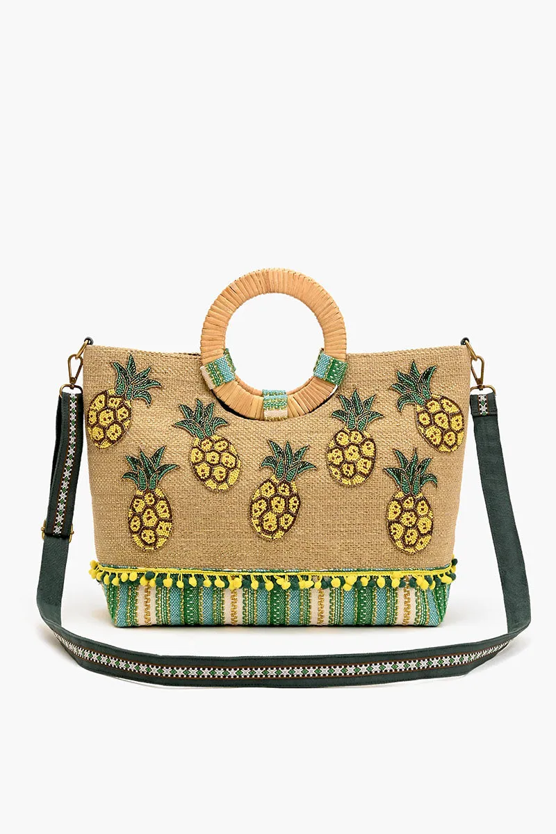 Pineapple Passion Cane Handle Tote sold by America & Beyond