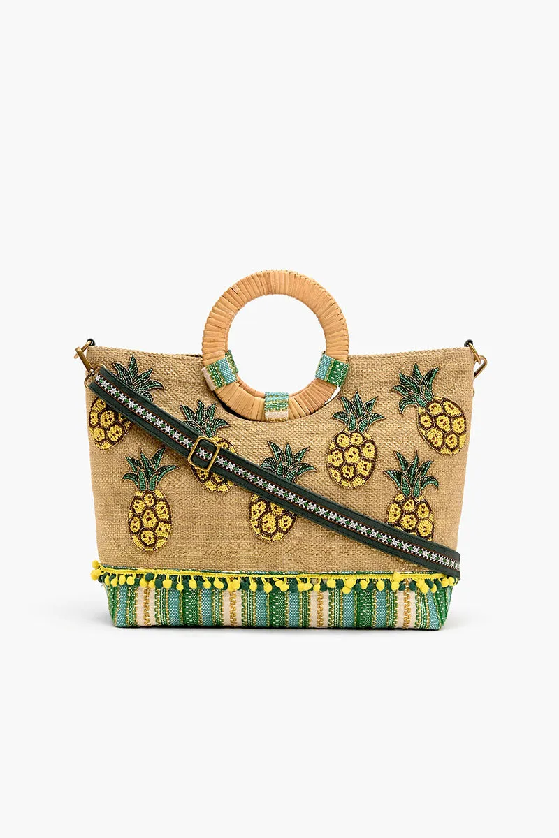 Pineapple Passion Cane Handle Tote sold by America & Beyond product image thumbnail 2