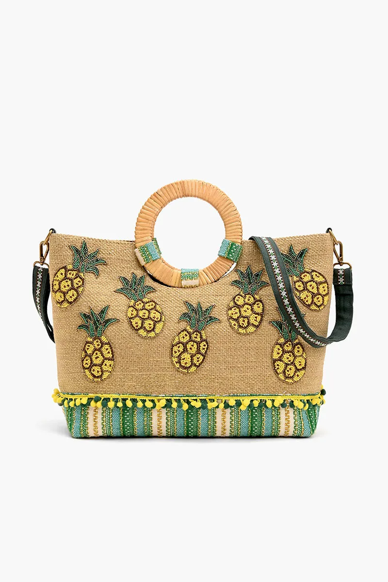 Pineapple Passion Cane Handle Tote sold by America & Beyond product image thumbnail 3