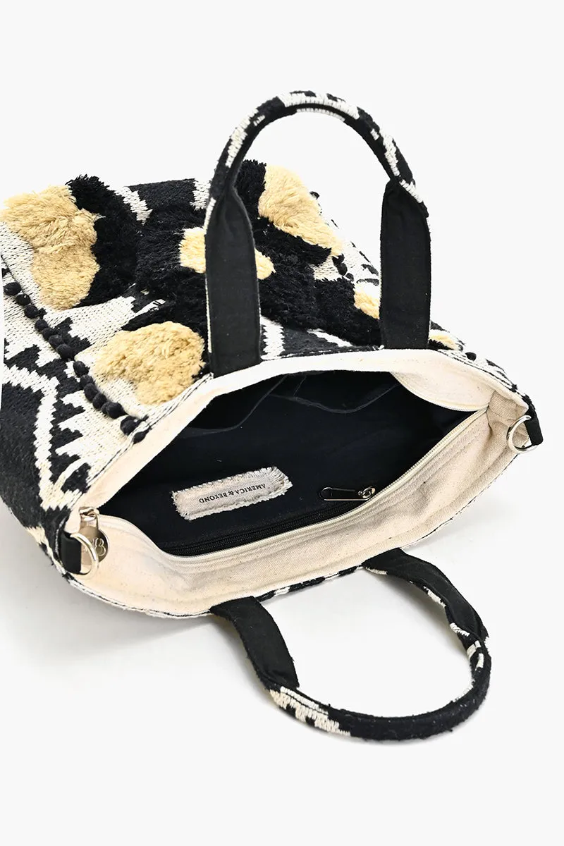 Embellished Tote Mini with Adjustable Strap Natural Fringe sold by America & Beyond product image thumbnail 4