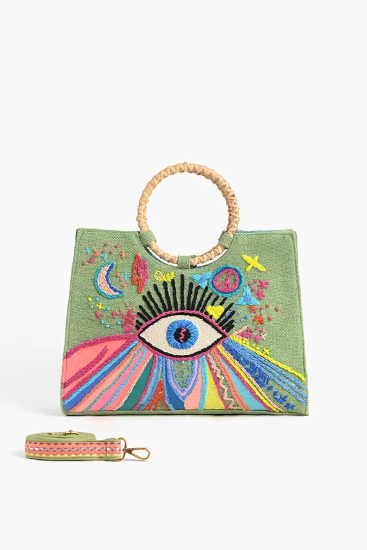 Groovy Evil Eye Mini Tote sold by America & Beyond