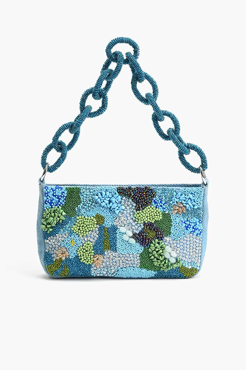 Blue Lagoon Luxe Trio Shoulder Bag, Mini Pouch & Earrings sold by America & Beyond product image thumbnail 3
