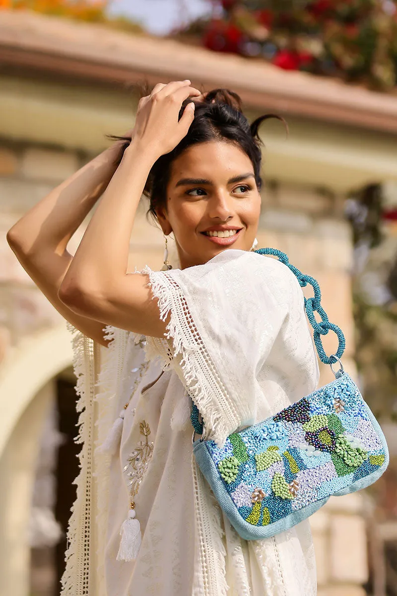 Blue Lagoon Luxe Trio Shoulder Bag, Mini Pouch & Earrings sold by America & Beyond product image thumbnail 2