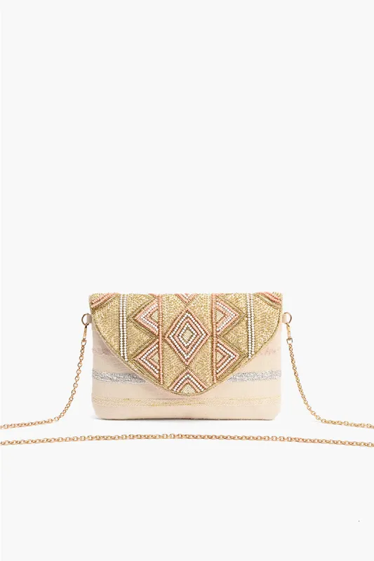 Rose Gold Envelope Clutch sold by America & Beyond
