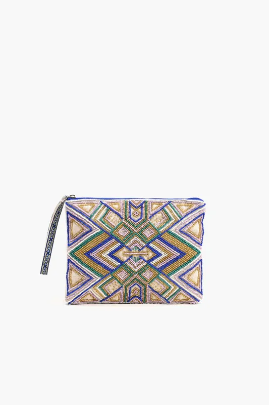 Geo Lilac Embellished Pouch sold by America & Beyond