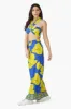 Yellow Daze Printed Halter Top sold by America & Beyond