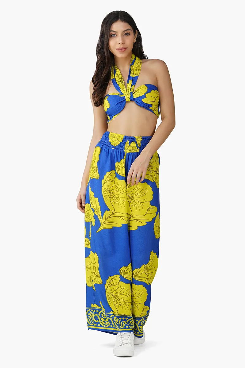 Yellow Daze Printed Halter Top sold by America & Beyond