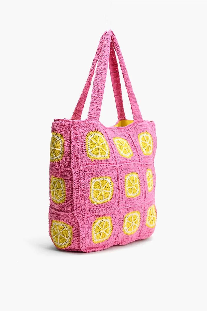 Lime Crochet Beach Tote sold by America & Beyond product image thumbnail 3