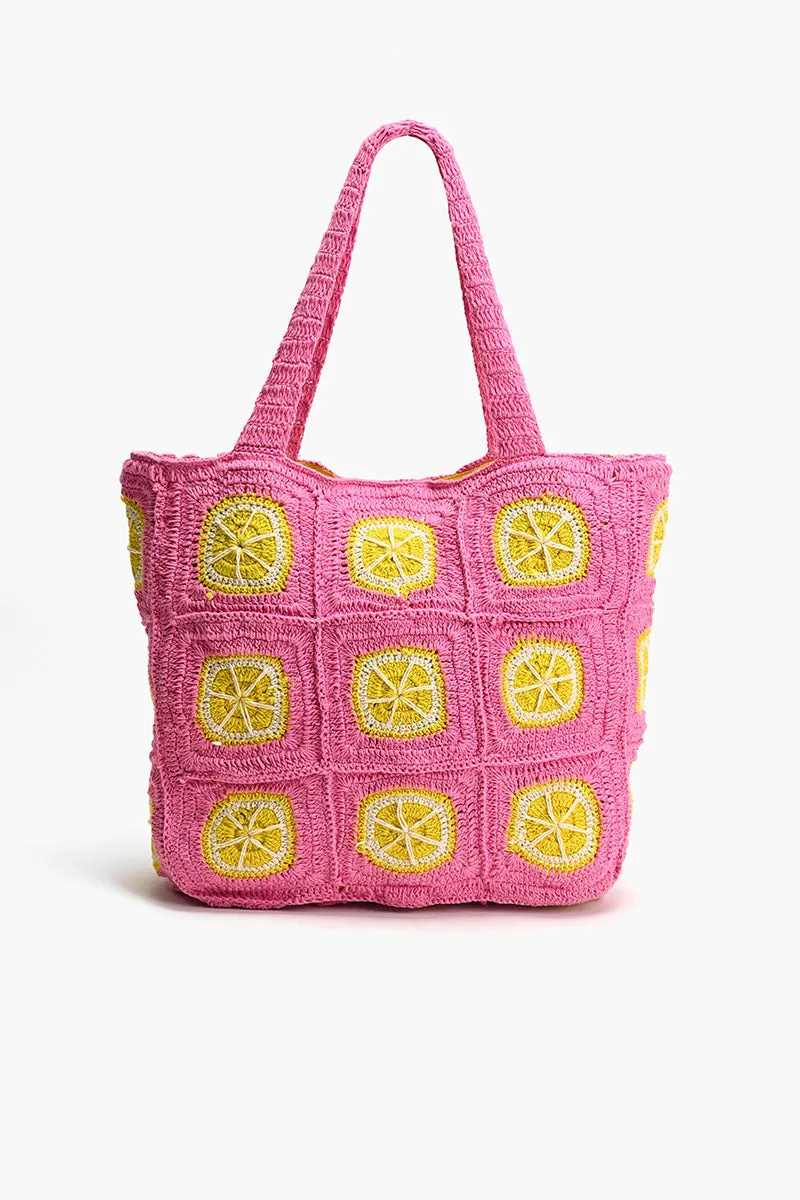 Lime Crochet Beach Tote sold by America & Beyond