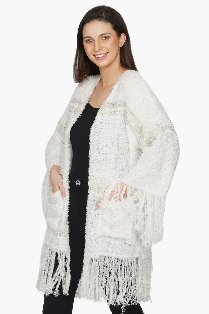 Snow white Winter Oversized Sweater sold by America & Beyond product image thumbnail 3