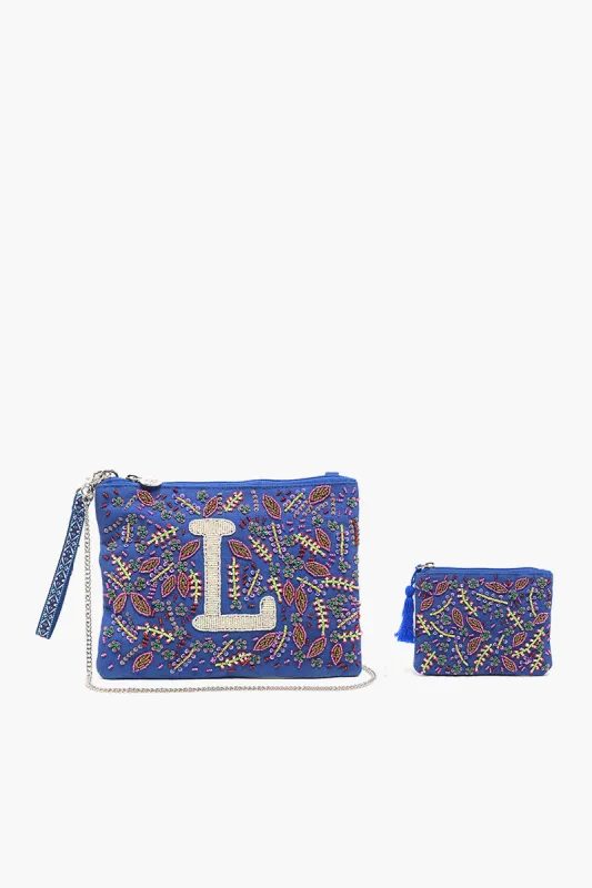 L Initial Embellished Pouch with Coin Bag sold by America & Beyond
