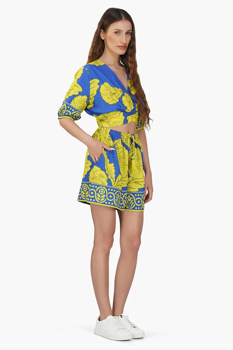 Yellow Daze Printed Crop Top sold by America & Beyond product image thumbnail 2