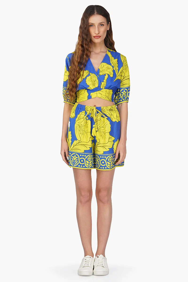 Yellow Daze Printed Crop Top sold by America & Beyond