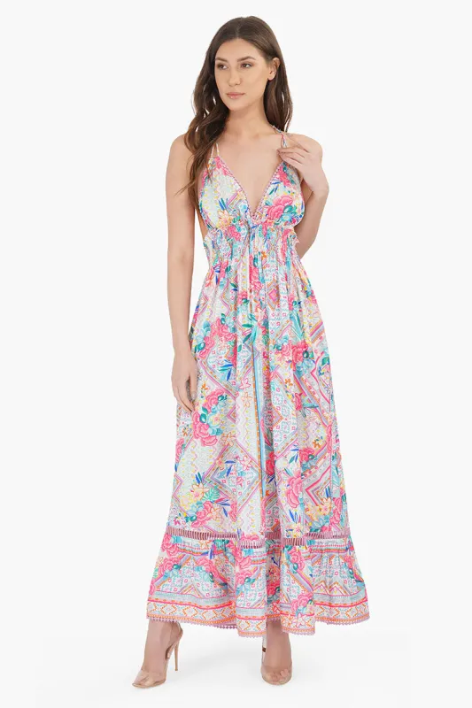 Pink Carnation Maxi Dress sold by America & Beyond