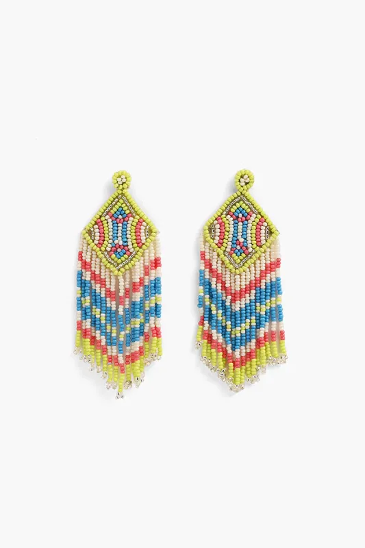 Neon Lights Beaded Earrings sold by America & Beyond