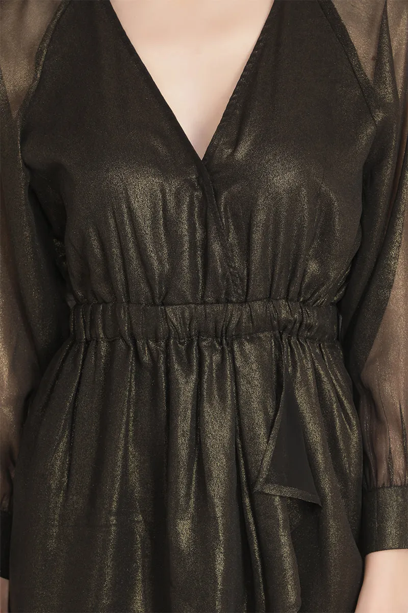 Black Shimmer Romper sold by America & Beyond product image thumbnail 5