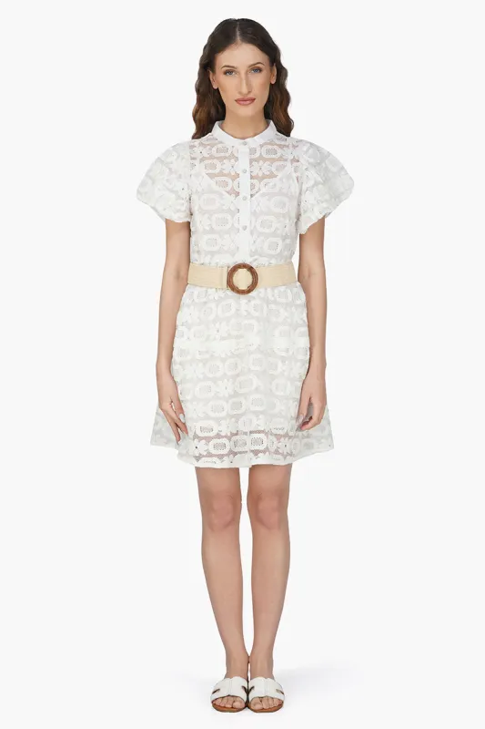 Snow-white Lace Short Dress sold by America & Beyond