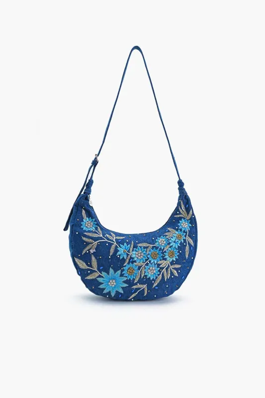 Dahlia Denim Shoulder Bag sold by America & Beyond