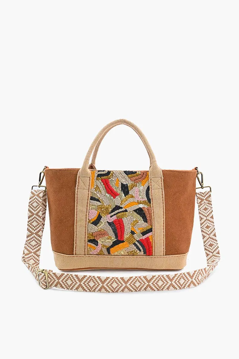 Artisan Embellished Earthy Tote Bag sold by America & Beyond