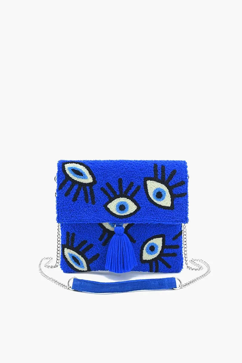 Sapphire Whimsical Wonder Eye Clutch sold by America & Beyond