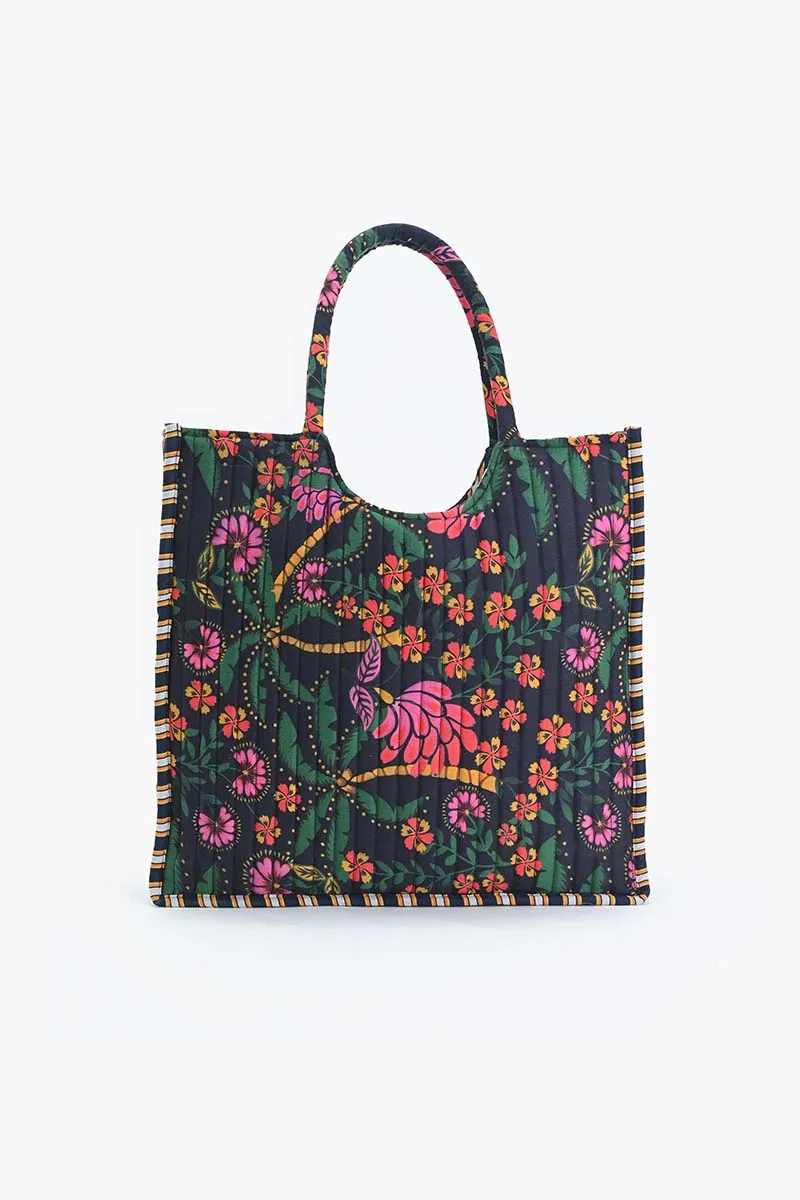 Black Multi Floret Shoulder Bag sold by America & Beyond