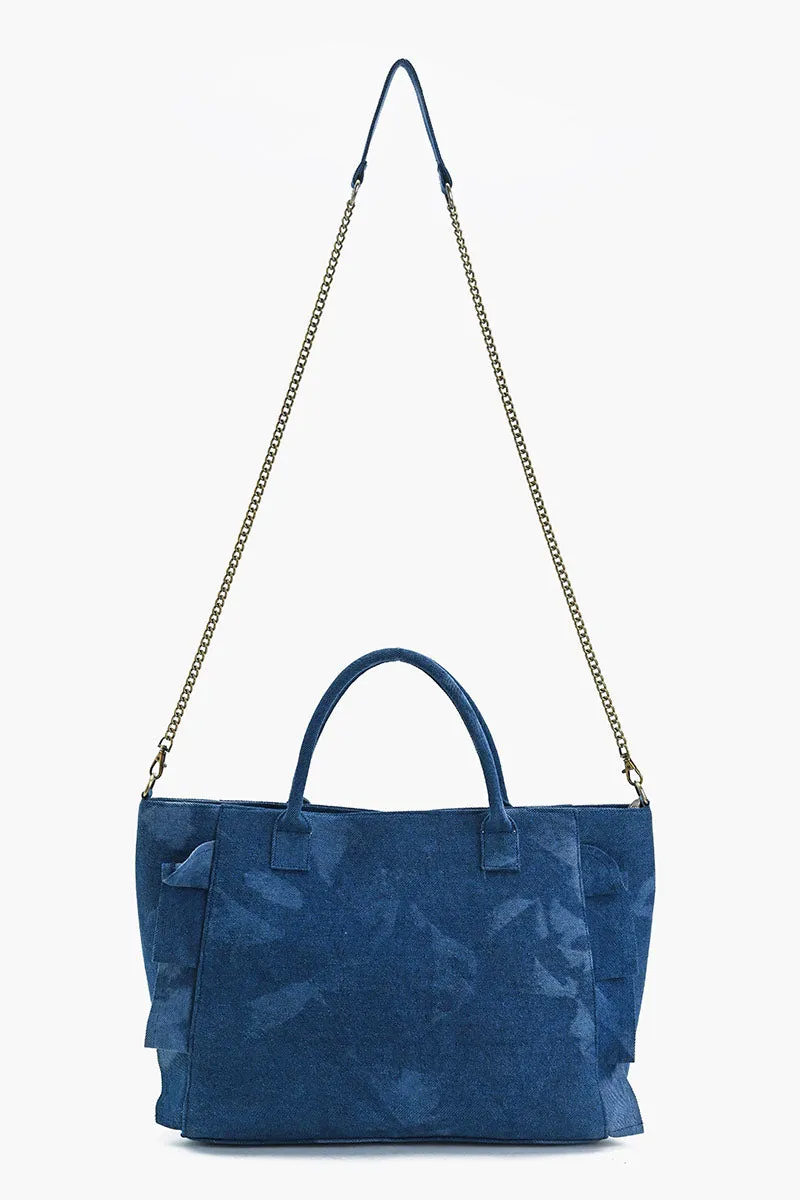 Palm Glitz Embellished Denim Tote sold by America & Beyond product image thumbnail 5
