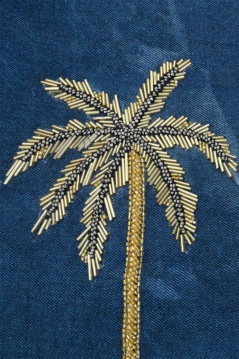 Palm Glitz Embellished Denim Tote sold by America & Beyond product image thumbnail 2