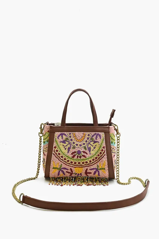 Nomad's Treasure Beaded Top Handle Bag sold by America & Beyond