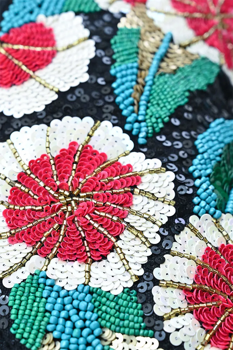 Midnight Blossom Beaded Satchel sold by America & Beyond product image thumbnail 2