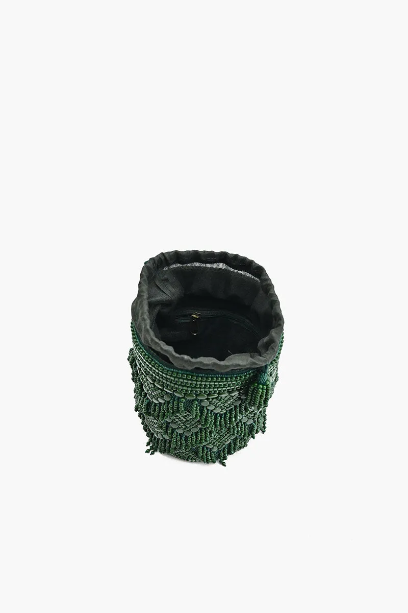 Emerald Eden Beaded Bucket Bag sold by America & Beyond product image thumbnail 4
