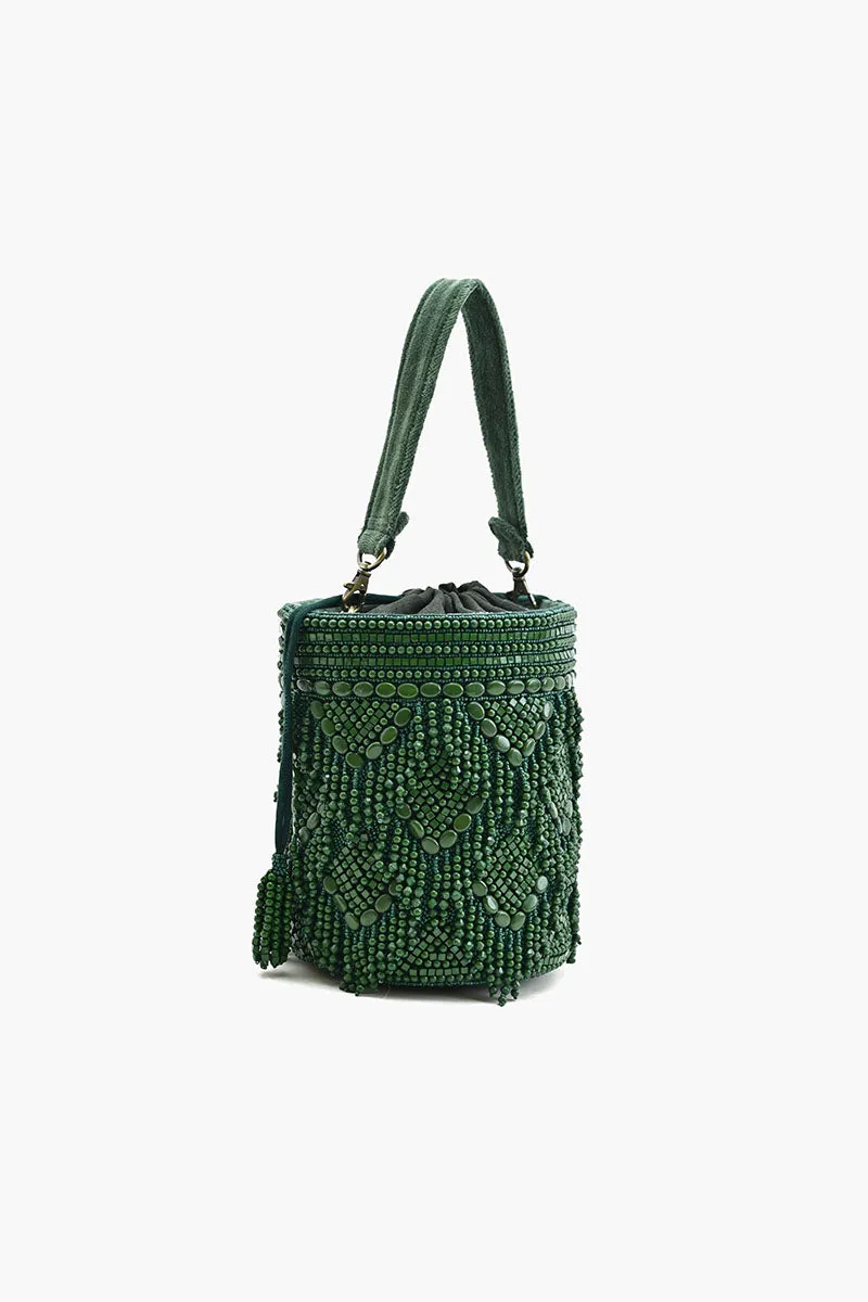 Emerald Eden Beaded Bucket Bag sold by America & Beyond product image thumbnail 3