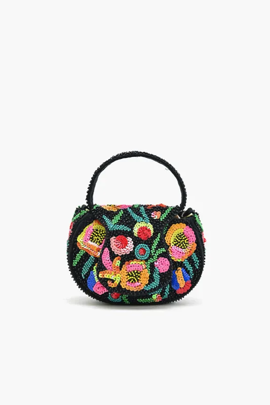 Dark Dahlia Beaded Mini Top Handle Bag sold by America & Beyond