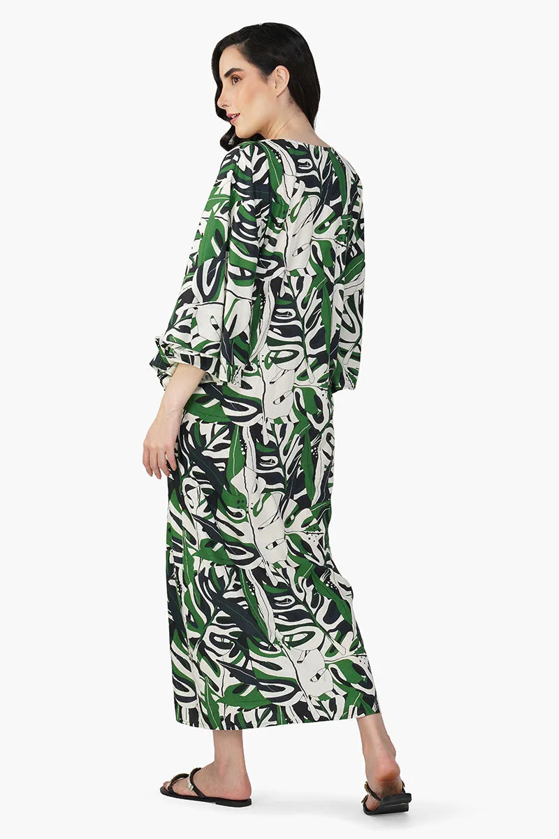 Green Birch Tropical Printed Maxi Dress sold by America & Beyond product image thumbnail 5