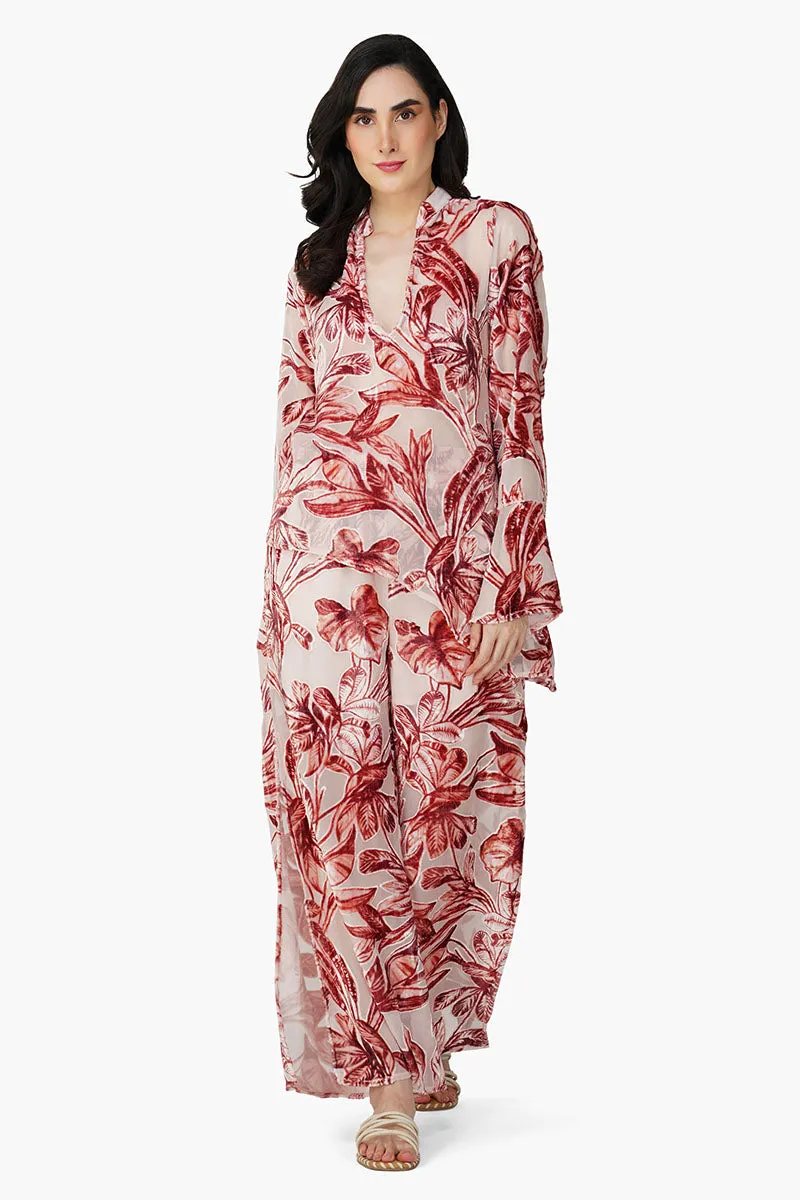 Leaf Velvet Burntout Pants sold by America & Beyond