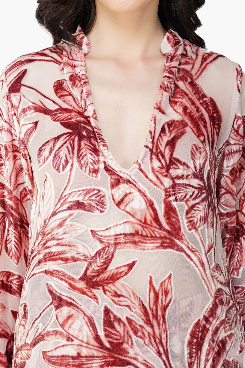 Leaf Velvet Burntout High Low Top sold by America & Beyond product image thumbnail 4