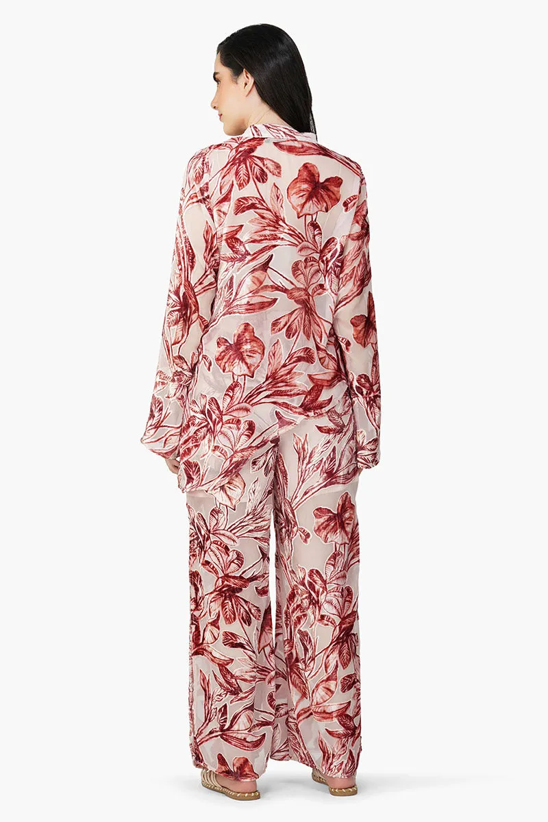 Leaf Velvet Burntout High Low Top sold by America & Beyond product image thumbnail 5