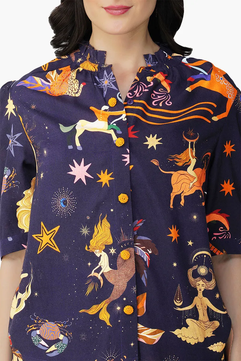 Dark Night Celestial Printed Shirt sold by America & Beyond product image thumbnail 5