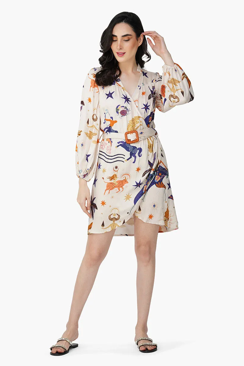 Day Dream Celestial Printed Short Dress sold by America & Beyond product image thumbnail 2