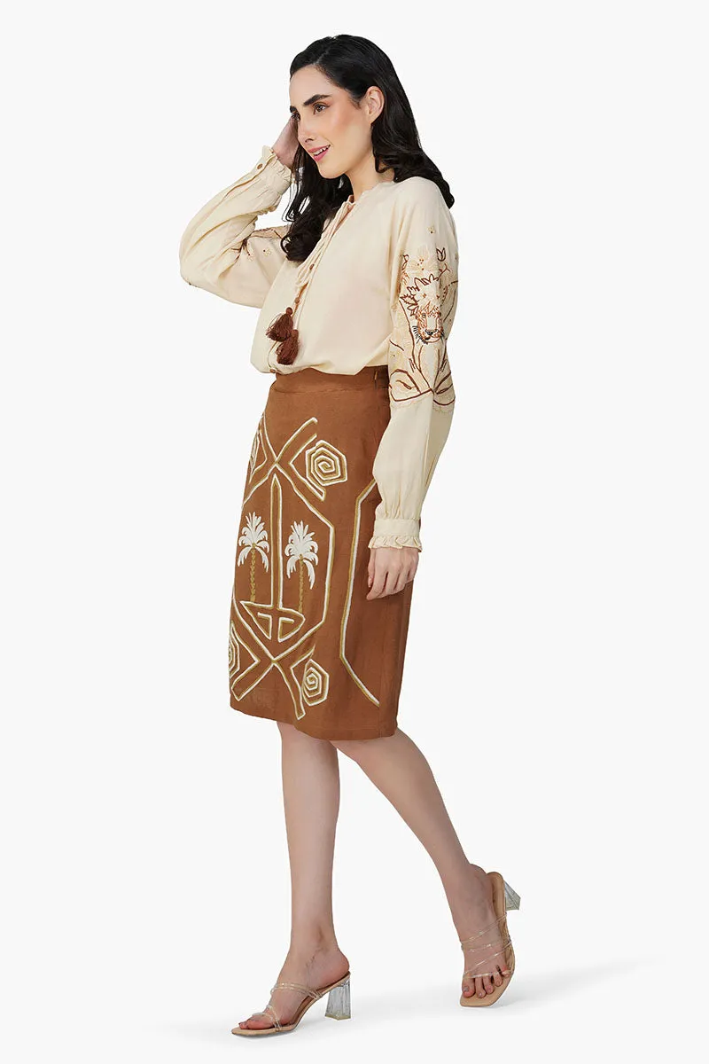 Bali Tiger Embroidered Blouse sold by America & Beyond product image thumbnail 3