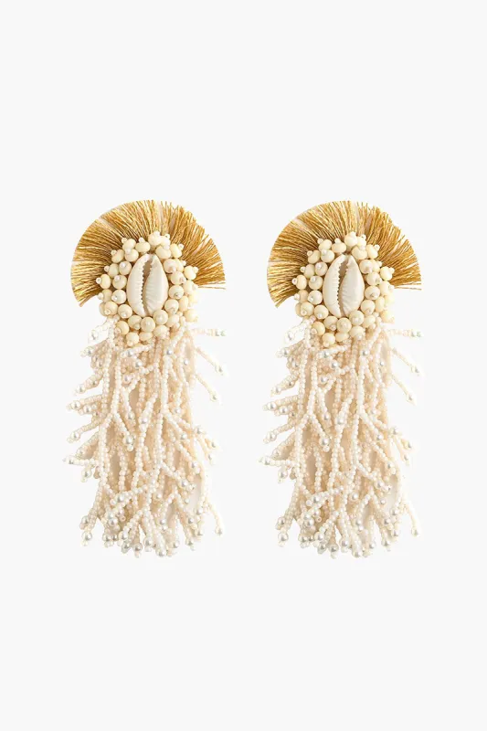 Elegant Seashell Drop Earrings sold by America & Beyond