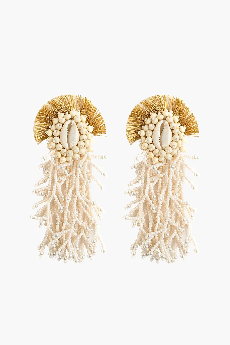 Elegant Seashell Drop Earrings sold by America & Beyond