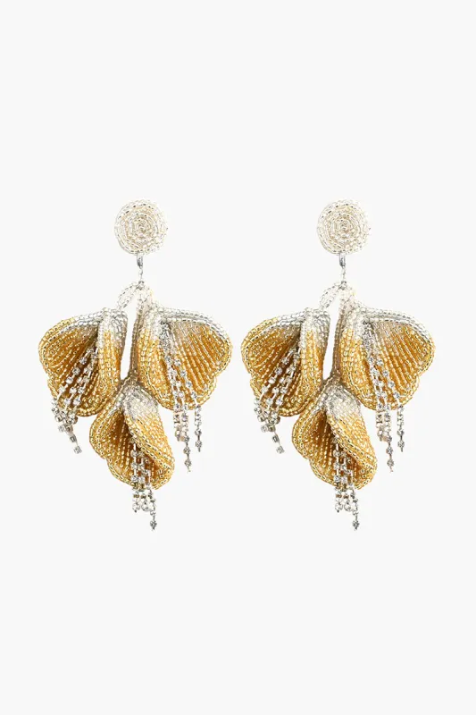 Golden Leaf Drop Earrings sold by America & Beyond